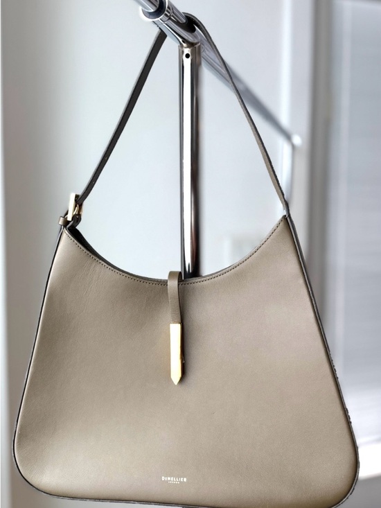 DeMellier Handbags - DeMellier taupe shoulder bag with gold hardware